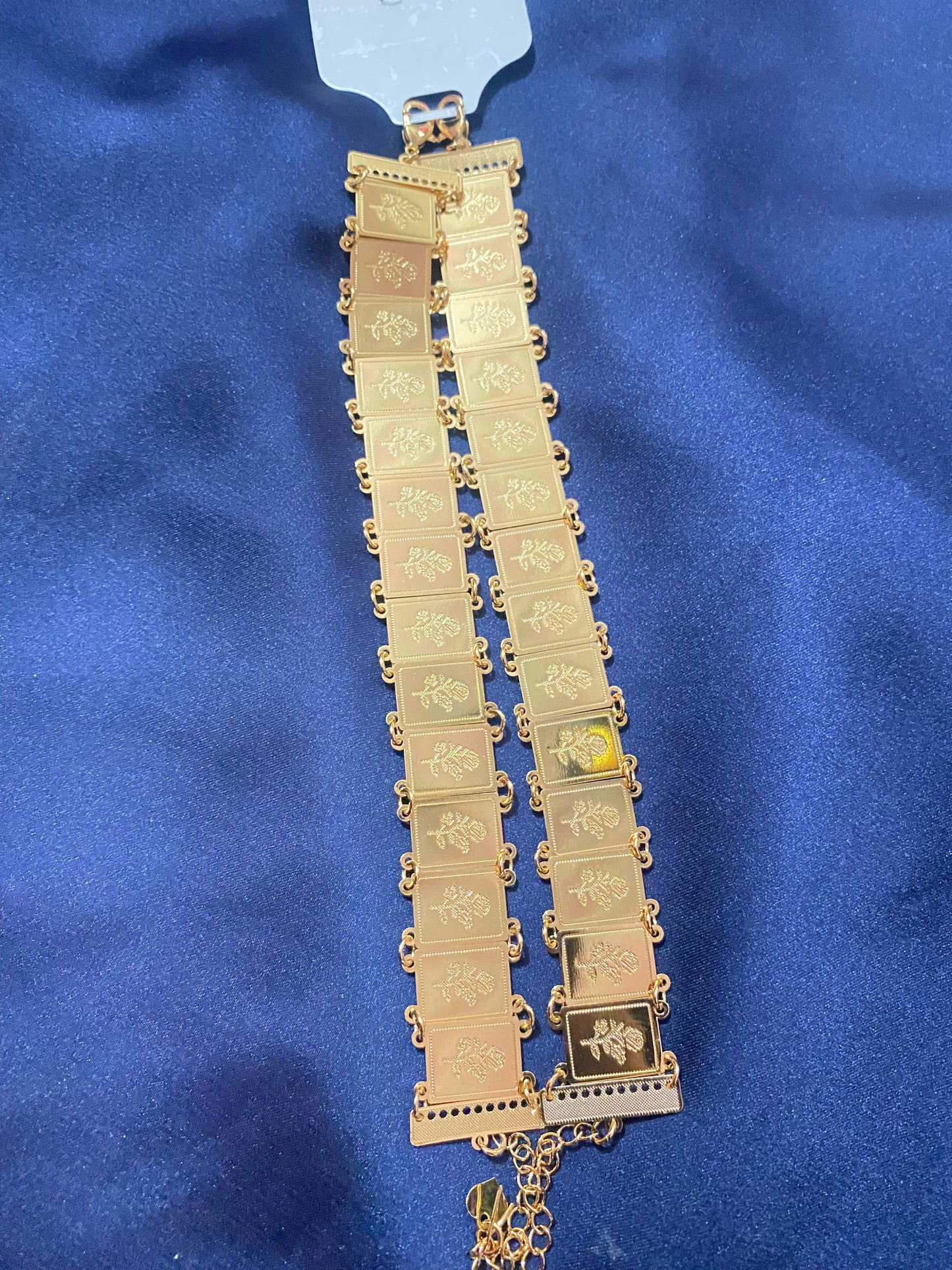 Gold bracelet with square links new design