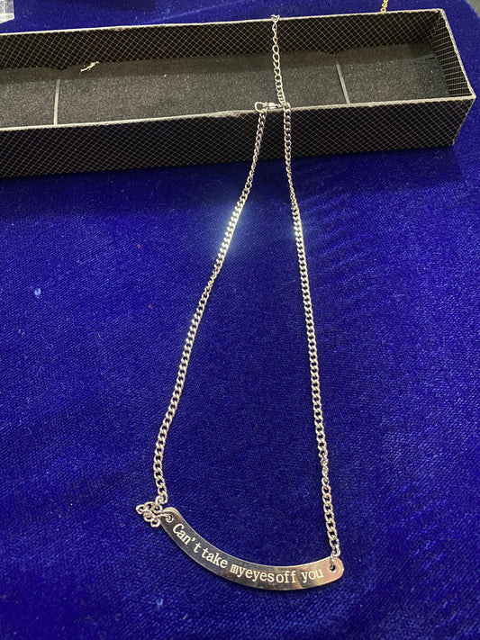 silver chain bracelet with engraved message