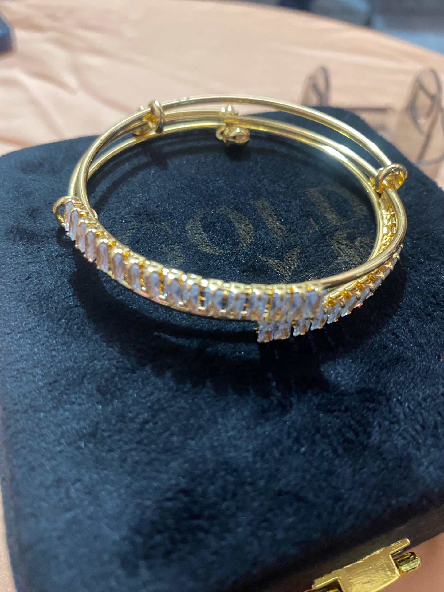 golden and silver bangles with new stylish stones