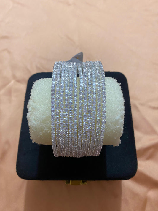 1 DOZEN,GOLDEN,GREY,CRYSTAL BANGLES IN NEW STONE DESIGN