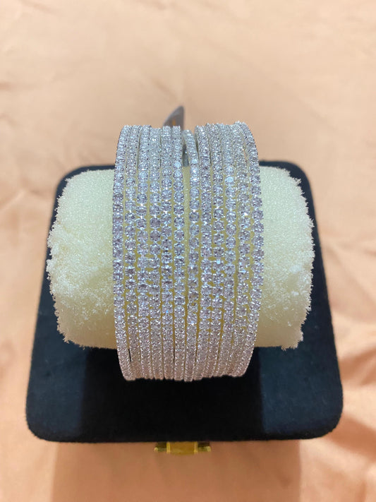 1 DOZEN,GOLDEN,GREY,CRYSTAL BANGLES IN NEW STONE DESIGN