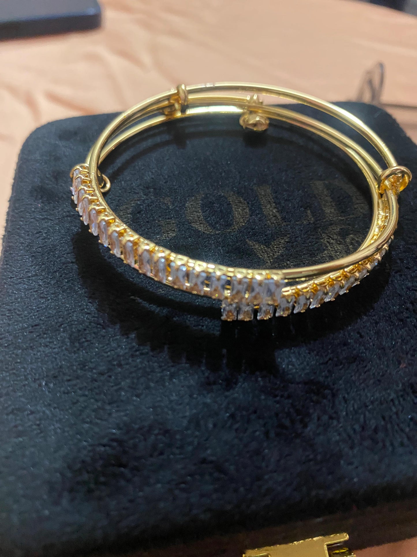 golden and silver bangles with new stylish stones