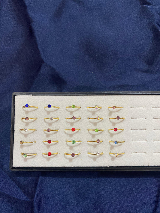 25 PIECE CASUAL NOSE PINS IN MULTI COLOR