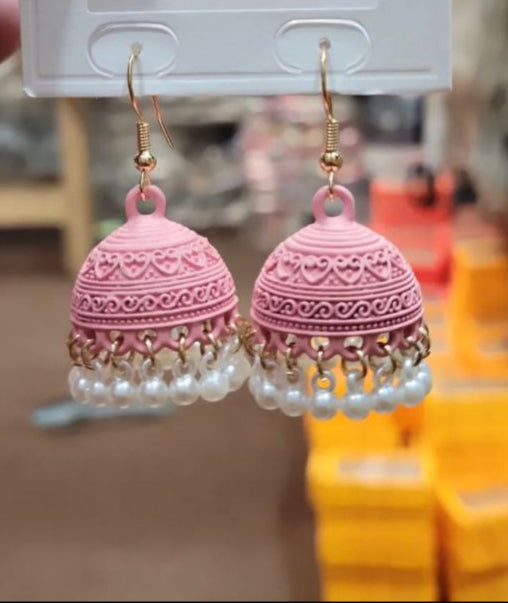 SIMPLE NEW STYLE JHUMKA PEARL DROPS