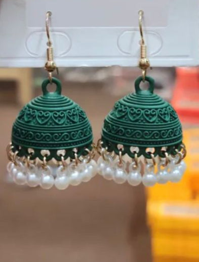 SIMPLE NEW STYLE JHUMKA PEARL DROPS